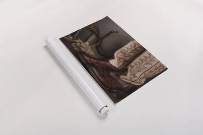 Cowboy Boots XI by Nathan Larson. shown as a rolled paper print. Available as archival giclee rolled canvas, fine art paper, or poster print. SKU 82736i.