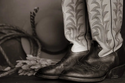 Cowboy Boots XI BW by Nathan Larson. SKU 82741i. Archival Giclee Fine art print for wall decor.