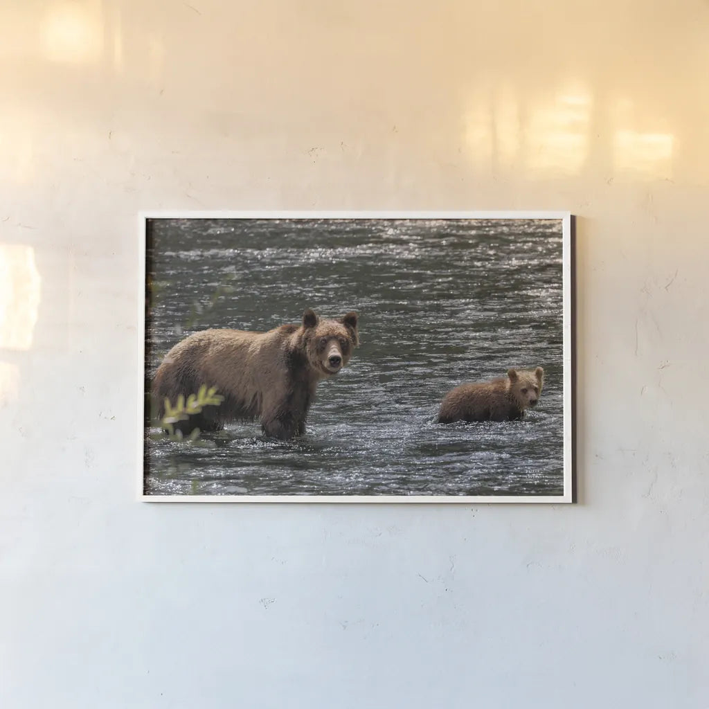 Crossing by Nathan Larson. shown as a paper print in a white frame. Available as a archival giclee rolled canvas, fine art paper, or poster print. SKU 89440i.