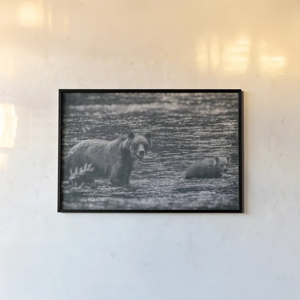 Crossing BW by Nathan Larson. shown as a paper print in a black flame. Available as a archival giclee rolled canvas, fine art paper, or poster print. SKU 89441i.