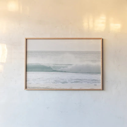 Curling Blue by Nathan Larson. shown as a paper print in a natural frame. Available as a archival giclee rolled canvas, fine art paper, or poster print. SKU 82385i.