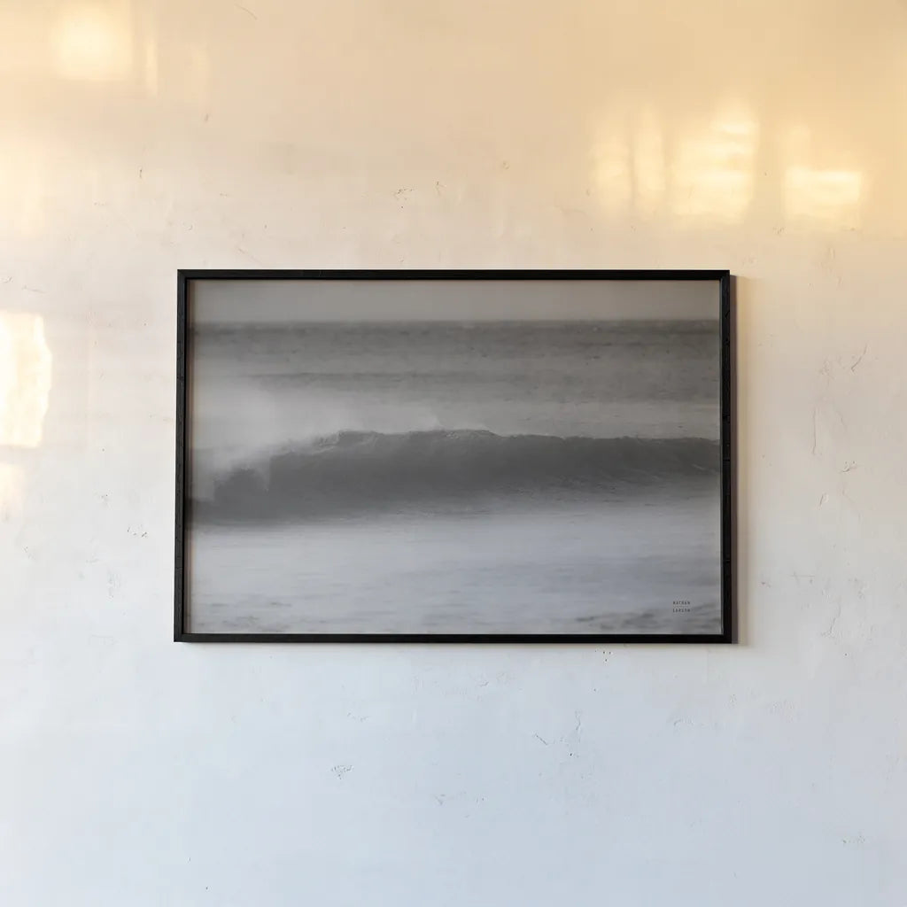 Curling Lip BW by Nathan Larson. shown as a paper print in a black flame. Available as a archival giclee rolled canvas, fine art paper, or poster print. SKU 73678i.