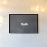 Daisy Up BW by Nathan Larson. shown as a paper print in a black flame. Available as a archival giclee rolled canvas, fine art paper, or poster print. SKU 102287i.