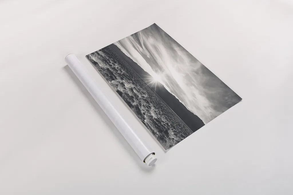 Death Valley Sunset by Nathan Larson. shown as a rolled paper print. Available as archival giclee rolled canvas, fine art paper, or poster print. SKU 96622i.