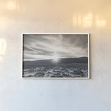 Death Valley Sunset by Nathan Larson. shown as a paper print in a white frame. Available as a archival giclee rolled canvas, fine art paper, or poster print. SKU 96622i.