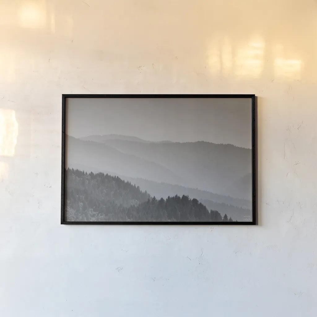 Deep in the Lost Coast by Nathan Larson. shown as a paper print in a black flame. Available as a archival giclee rolled canvas, fine art paper, or poster print. SKU 88888i.