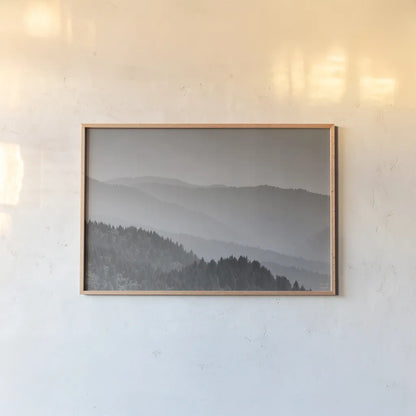 Deep in the Lost Coast by Nathan Larson. shown as a paper print in a natural frame. Available as a archival giclee rolled canvas, fine art paper, or poster print. SKU 88888i.