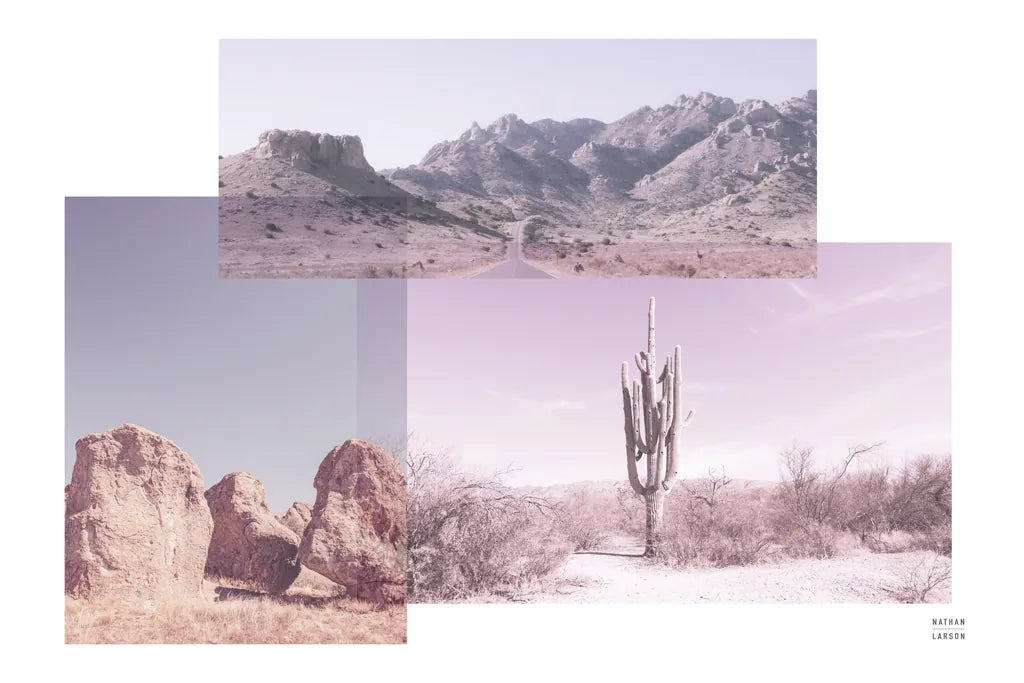 Desert Collage v2 by Nathan Larson. SKU 80621i. Archival Giclee Fine art print for wall decor.