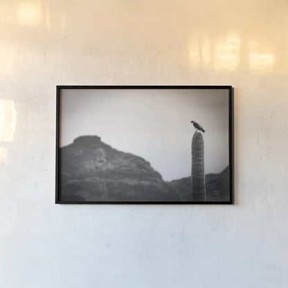 Desert Hunter by Nathan Larson. shown as a paper print in a black flame. Available as a archival giclee rolled canvas, fine art paper, or poster print. SKU 90438i.