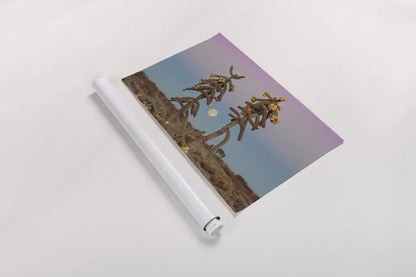 Desert Moonrise by Nathan Larson. shown as a rolled paper print. Available as archival giclee rolled canvas, fine art paper, or poster print. SKU 76443i.