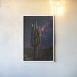 Desert Nights by Nathan Larson. shown as a paper print in a white frame. Available as a archival giclee rolled canvas, fine art paper, or poster print. SKU 76428h.