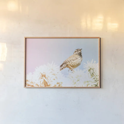 Desert Song by Nathan Larson. shown as a paper print in a natural frame. Available as a archival giclee rolled canvas, fine art paper, or poster print. SKU 97579i.