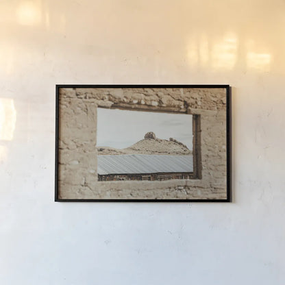 Desert Window by Nathan Larson. shown as a paper print in a black flame. Available as a archival giclee rolled canvas, fine art paper, or poster print. SKU 81820i.