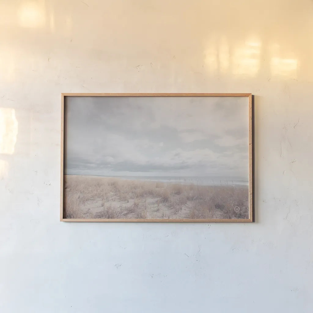 Deserted Sands by Nathan Larson. shown as a paper print in a natural frame. Available as a archival giclee rolled canvas, fine art paper, or poster print. SKU 74408i.