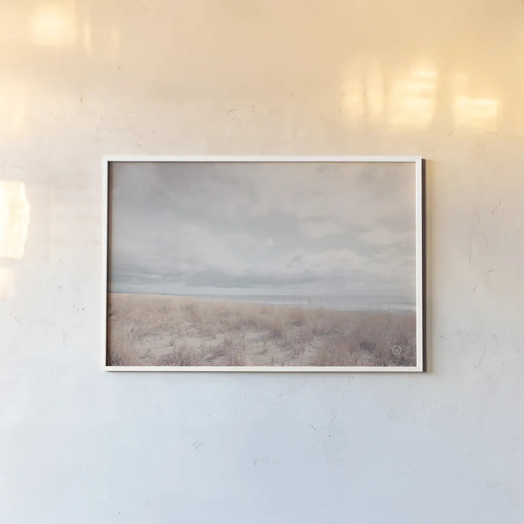 Deserted Sands by Nathan Larson. shown as a paper print in a white frame. Available as a archival giclee rolled canvas, fine art paper, or poster print. SKU 74408i.