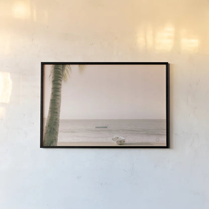 Dominican Fishing Boats by Nathan Larson. shown as a paper print in a black flame. Available as a archival giclee rolled canvas, fine art paper, or poster print. SKU 73714i.