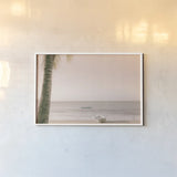 Dominican Fishing Boats by Nathan Larson. shown as a paper print in a white frame. Available as a archival giclee rolled canvas, fine art paper, or poster print. SKU 73714i.