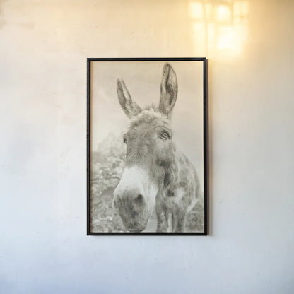 Donkey Pasture Sepia by Nathan Larson. shown as a paper print in a black flame. Available as a archival giclee rolled canvas, fine art paper, or poster print. SKU 99954h.