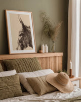 Donkey Portrait Sepia by Nathan Larson. shown as a paper print in a natural frame. Available as a archival giclee rolled canvas, fine art paper, or poster print. SKU 99962h.