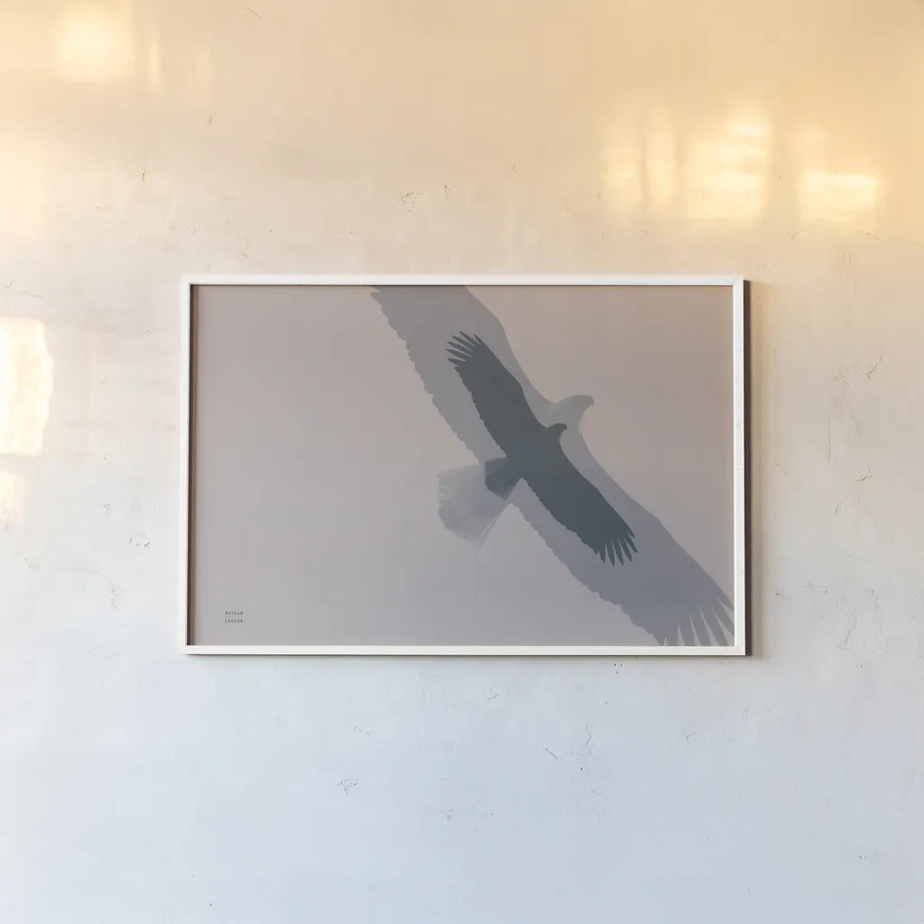 Double Eagle Flight by Nathan Larson. shown as a paper print in a white frame. Available as a archival giclee rolled canvas, fine art paper, or poster print. SKU 78767i.