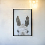 Downward Facing Donkey by Nathan Larson. shown as a paper print in a black flame. Available as a archival giclee rolled canvas, fine art paper, or poster print. SKU 99852h.