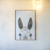 Downward Facing Donkey by Nathan Larson. shown as a paper print in a natural frame. Available as a archival giclee rolled canvas, fine art paper, or poster print. SKU 99852h.