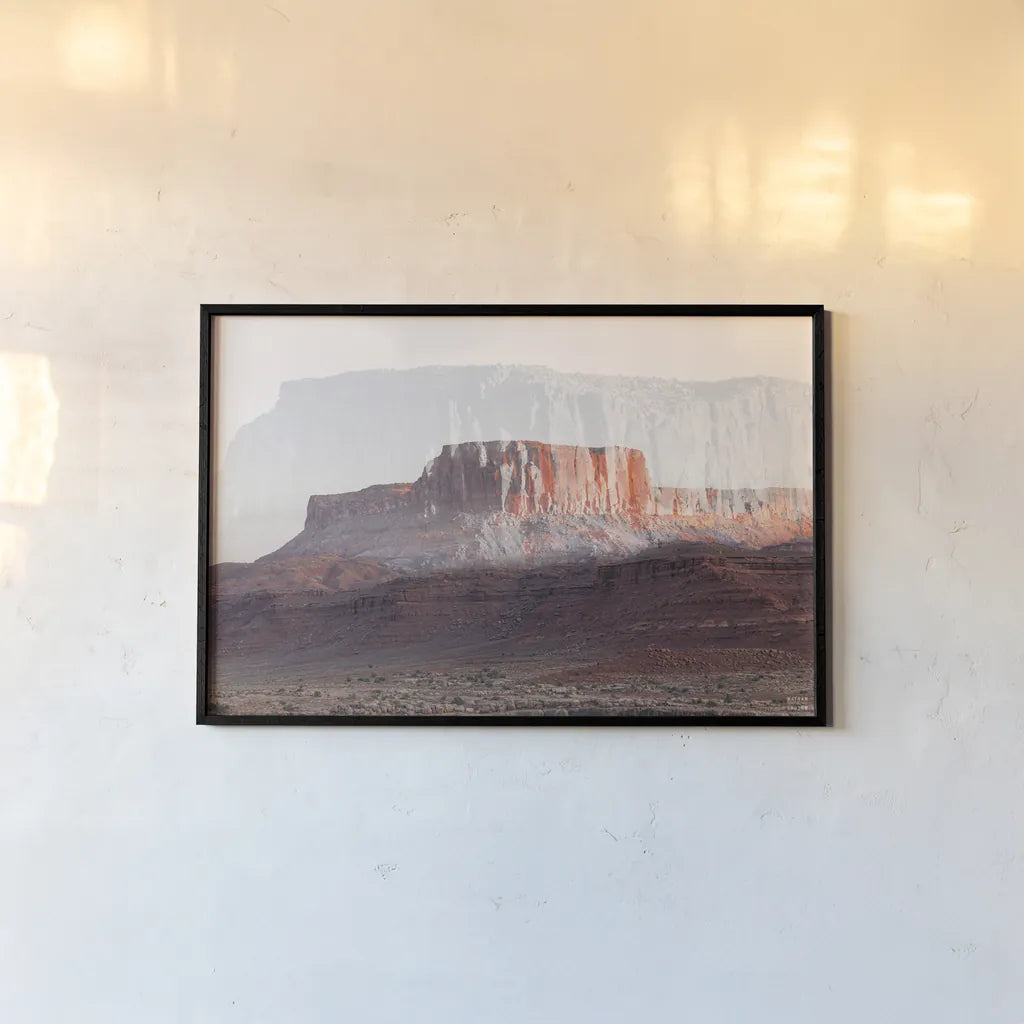 Dream Mesa by Nathan Larson. shown as a paper print in a black flame. Available as a archival giclee rolled canvas, fine art paper, or poster print. SKU 99201i.