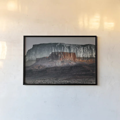 Dream Mesa Dark by Nathan Larson. shown as a paper print in a black flame. Available as a archival giclee rolled canvas, fine art paper, or poster print. SKU 99200i.