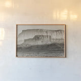 Dream Mesa Sepia by Nathan Larson. shown as a paper print in a natural frame. Available as a archival giclee rolled canvas, fine art paper, or poster print. SKU 99198i.