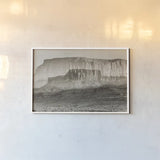 Dream Mesa Sepia by Nathan Larson. shown as a paper print in a white frame. Available as a archival giclee rolled canvas, fine art paper, or poster print. SKU 99198i.