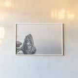 Edge of Land by Nathan Larson. shown as a paper print in a white frame. Available as a archival giclee rolled canvas, fine art paper, or poster print. SKU 102285i.