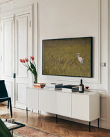 Everglades National Park by Nathan Larson. shown as a framed stretched canvas in a living room above a console. Available as a archival giclee rolled canvas, fine art paper, or poster print. SKU 97616i.