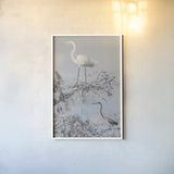 Everglades Pair by Nathan Larson. shown as a paper print in a white frame. Available as a archival giclee rolled canvas, fine art paper, or poster print. SKU 97617h.