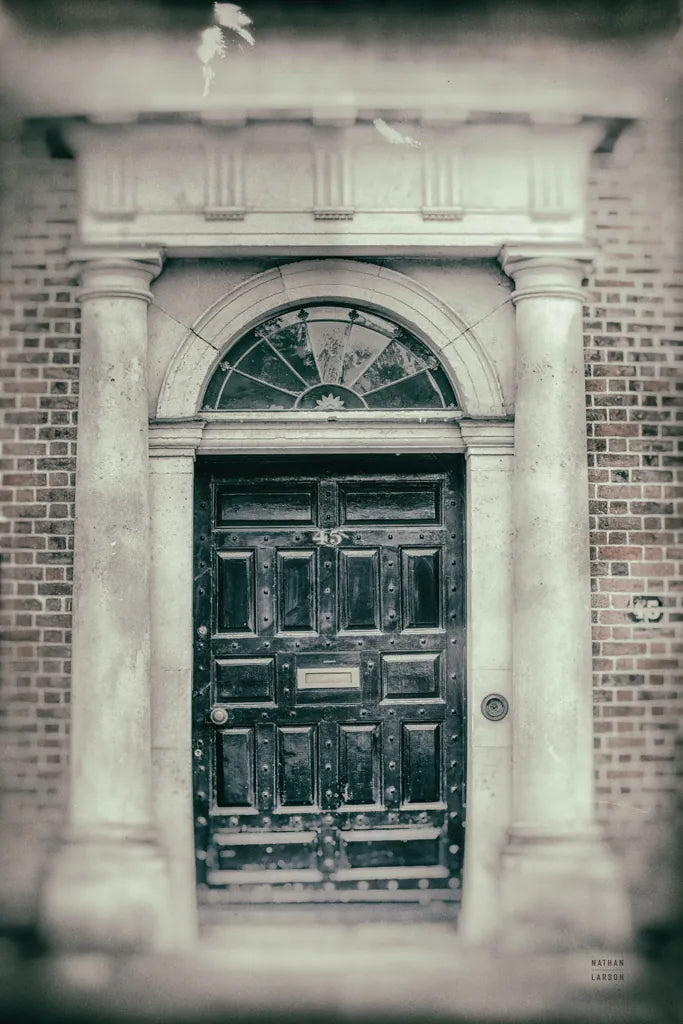Faded Dublin Door Black by Nathan Larson. SKU 104276h. Archival Giclee Fine art print for wall decor.