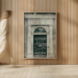 Faded Dublin Door Black by Nathan Larson. shown as over sized large wall art. Available as an archival giclee rolled canvas, fine art paper, or poster print. SKU 104276h.