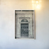 Faded Dublin Door Black by Nathan Larson. shown as a paper print in a white frame. Available as a archival giclee rolled canvas, fine art paper, or poster print. SKU 104276h.