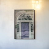Faded Dublin Door Blue by Nathan Larson. shown as a paper print in a black flame. Available as a archival giclee rolled canvas, fine art paper, or poster print. SKU 104274h.