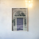 Faded Dublin Door Blue by Nathan Larson. shown as a paper print in a white frame. Available as a archival giclee rolled canvas, fine art paper, or poster print. SKU 104274h.