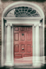 Faded Dublin Door Coral by Nathan Larson. SKU 104278h. Archival Giclee Fine art print for wall decor.