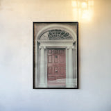 Faded Dublin Door Coral by Nathan Larson. shown as a paper print in a black flame. Available as a archival giclee rolled canvas, fine art paper, or poster print. SKU 104278h.