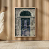 Faded Dublin Door Indigo by Nathan Larson. shown as over sized large wall art. Available as an archival giclee rolled canvas, fine art paper, or poster print. SKU 104272h.