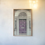 Faded Dublin Door Purple by Nathan Larson. shown as a paper print in a natural frame. Available as a archival giclee rolled canvas, fine art paper, or poster print. SKU 104277h.