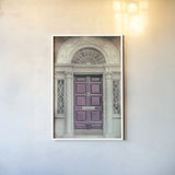Faded Dublin Door Purple by Nathan Larson. shown as a paper print in a white frame. Available as a archival giclee rolled canvas, fine art paper, or poster print. SKU 104277h.