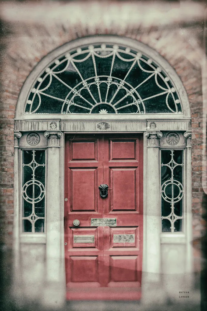 Faded Dublin Door Red by Nathan Larson. SKU 104271h. Archival Giclee Fine art print for wall decor.