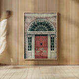 Faded Dublin Door Red by Nathan Larson. shown as over sized large wall art. Available as an archival giclee rolled canvas, fine art paper, or poster print. SKU 104271h.