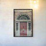 Faded Dublin Door Red by Nathan Larson. shown as a paper print in a black flame. Available as a archival giclee rolled canvas, fine art paper, or poster print. SKU 104271h.