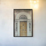 Faded Dublin Door Yellow by Nathan Larson. shown as a paper print in a black flame. Available as a archival giclee rolled canvas, fine art paper, or poster print. SKU 104273h.