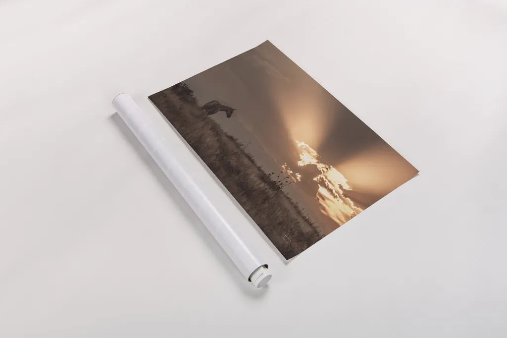 Faded Sunset by Nathan Larson. shown as a rolled paper print. Available as archival giclee rolled canvas, fine art paper, or poster print. SKU 87943i.