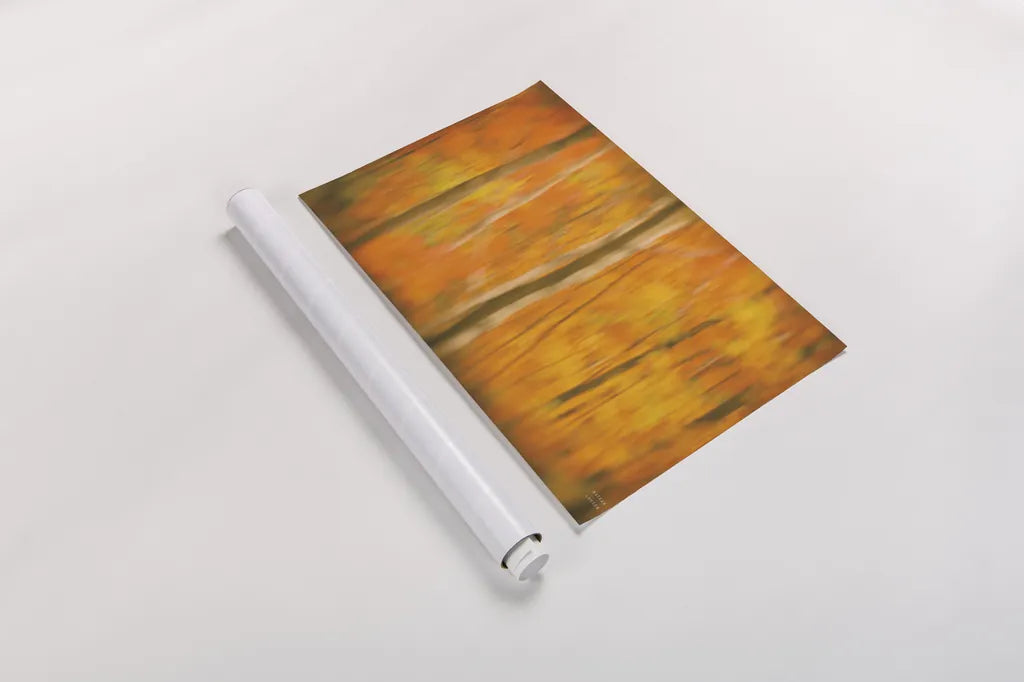 Fall in Motion by Nathan Larson. shown as a rolled paper print. Available as archival giclee rolled canvas, fine art paper, or poster print. SKU 101670i.