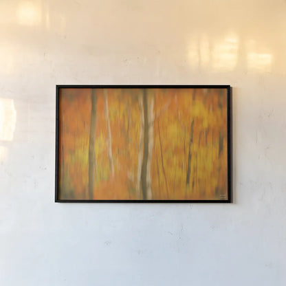 Fall in Motion by Nathan Larson. shown as a paper print in a black flame. Available as a archival giclee rolled canvas, fine art paper, or poster print. SKU 101670i.